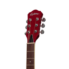 Martinez Jazz Hybrid Acoustic Small Body Cutaway Guitar (Red)