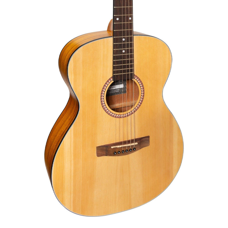 Martinez Left Hand '41 Series' Folk Size Acoustic Guitar Pack (Spruce/Koa)