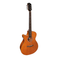 Martinez Left-Handed '41 Series' Folk Size Cutaway Acoustic-Electric Guitar Pack (Mahogany)