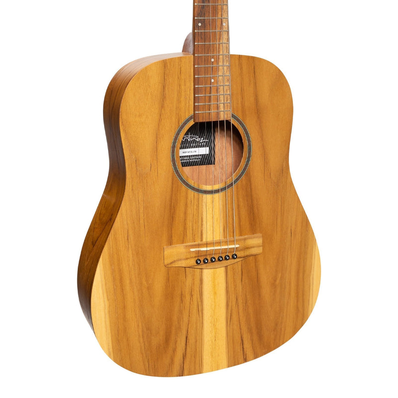 Martinez Left Handed Acoustic-Electric Middy Traveller Guitar (Jati-Teakwood)