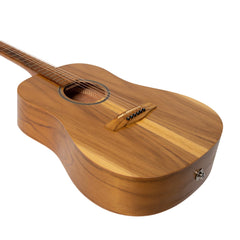 Martinez Left Handed Acoustic-Electric Middy Traveller Guitar (Jati-Teakwood)