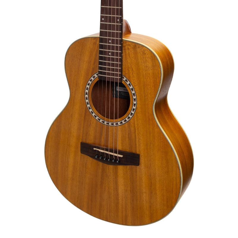 Martinez Left Handed Acoustic-Electric Short-Scale Guitar (Koa)