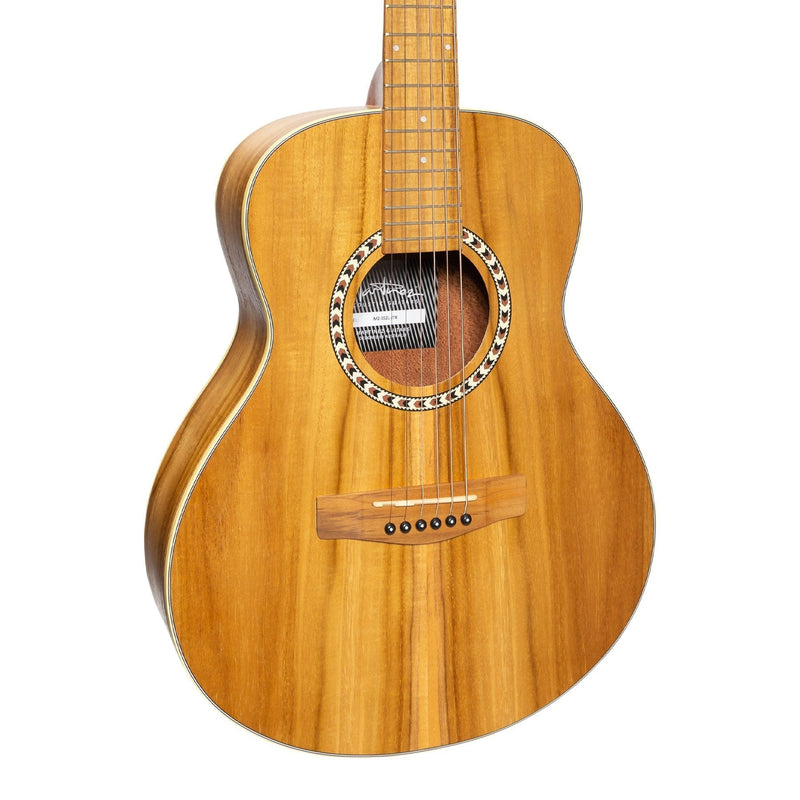 Martinez Left Handed Acoustic Short Scale Guitar (Jati-Teakwood)