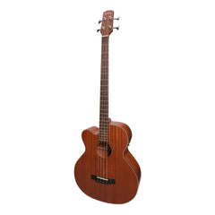 Martinez 'Natural Series' Left Handed Mahogany Top Acoustic-Electric Cutaway Bass Guitar (Open Pore)