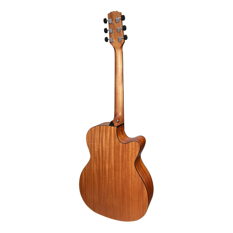 Martinez 'Natural Series' Left Handed Spruce Top Acoustic-Electric Small Body Cutaway Guitar (Open Pore)