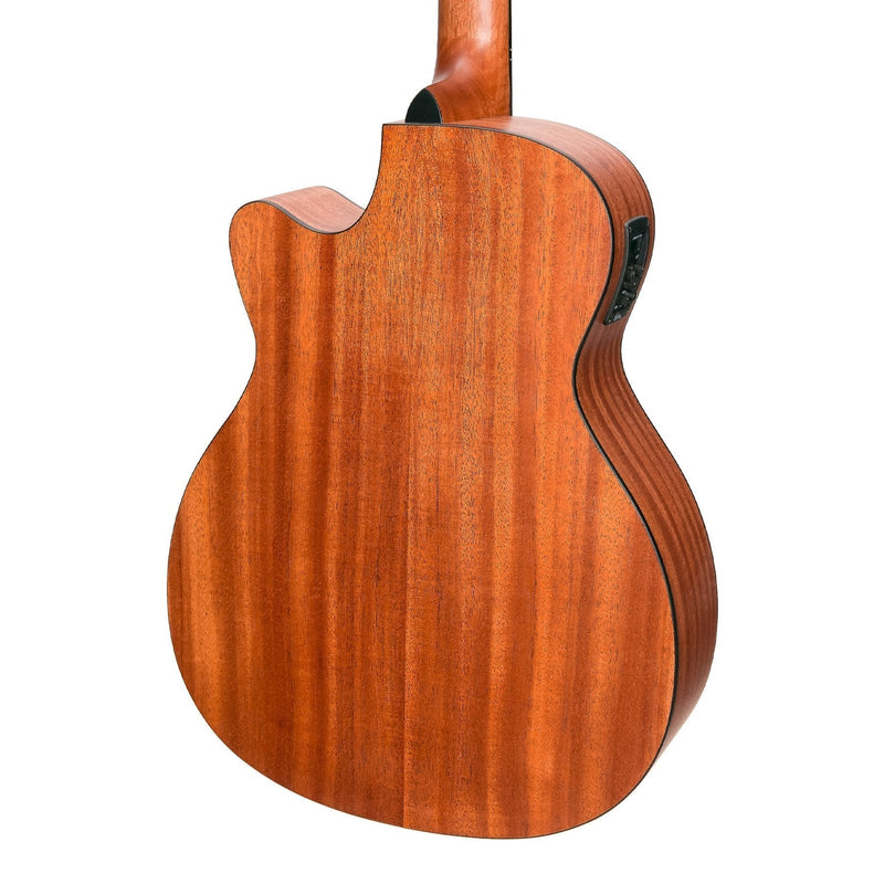 Martinez 'Natural Series' Mahogany Top 12-String Acoustic-Electric Small Body Cutaway Guitar (Open Pore)