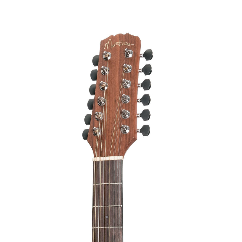 Martinez 'Natural Series' Mahogany Top 12-String Acoustic-Electric Small Body Cutaway Guitar (Open Pore)