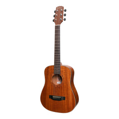 Martinez 'Natural Series' Mahogany Top Acoustic-Electric Babe Traveller Guitar (Open Pore)