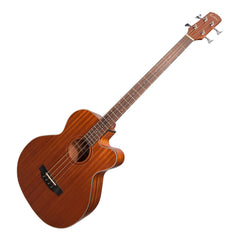 Martinez 'Natural Series' Mahogany Top Acoustic-Electric Cutaway Bass Guitar (Open Pore)