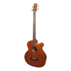 Martinez 'Natural Series' Mahogany Top Acoustic-Electric Cutaway Bass Guitar (Open Pore)