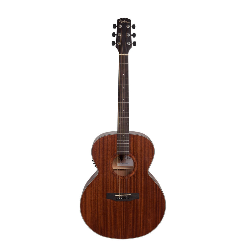 Martinez 'Natural Series' Mahogany Top Acoustic-Electric Jumbo Guitar (Open Pore)