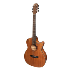 Martinez 'Natural Series' Mahogany Top Acoustic-Electric Small Body Cutaway Guitar (Open Pore)