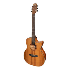 Martinez 'Natural Series' Solid Cedar Top Acoustic-Electric Small Body Cutaway Guitar (Open Pore)