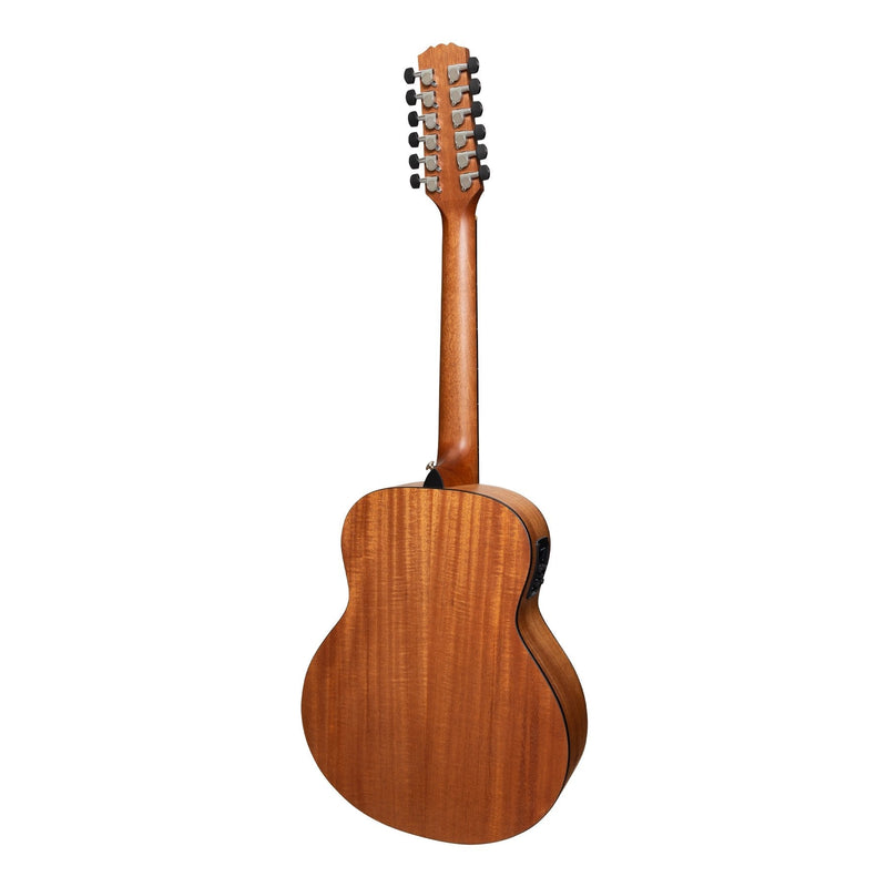 Martinez 'Natural Series' Solid Mahogany Top 12-String Acoustic-Electric Mini Short Scale Guitar (Open Pore)