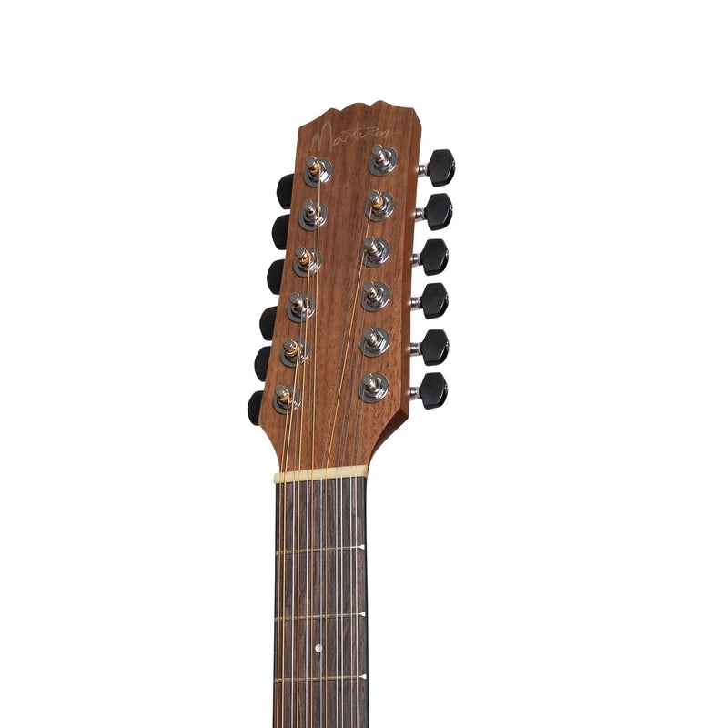 Martinez 'Natural Series' Solid Mahogany Top 12-String Acoustic-Electric Mini Short Scale Guitar (Open Pore)