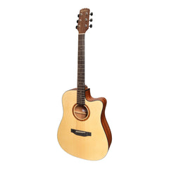 Martinez 'Natural Series' Spruce Top Acoustic-Electric Dreadnought Cutaway Guitar (Open Pore)