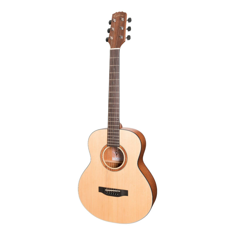 Martinez 'Natural Series' Spruce Top Acoustic-Electric Mini Short Scale Guitar (Open Pore)