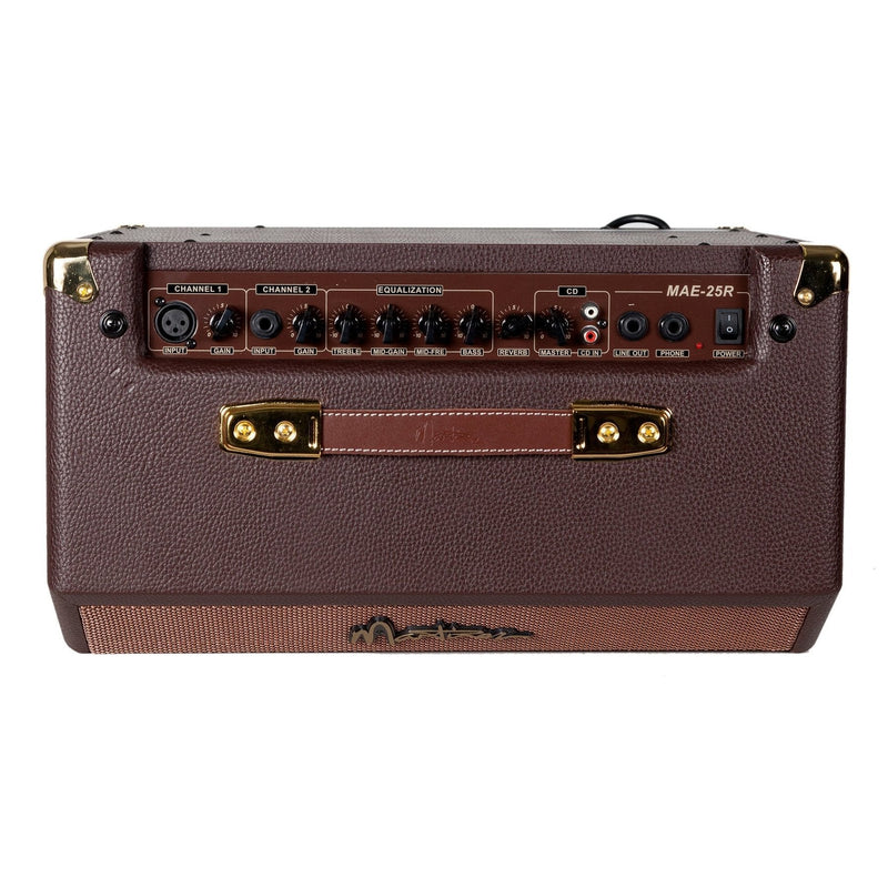 Martinez Retro-Style 25 Watt Acoustic Guitar Amplifier with Reverb (Brown Vinyl)