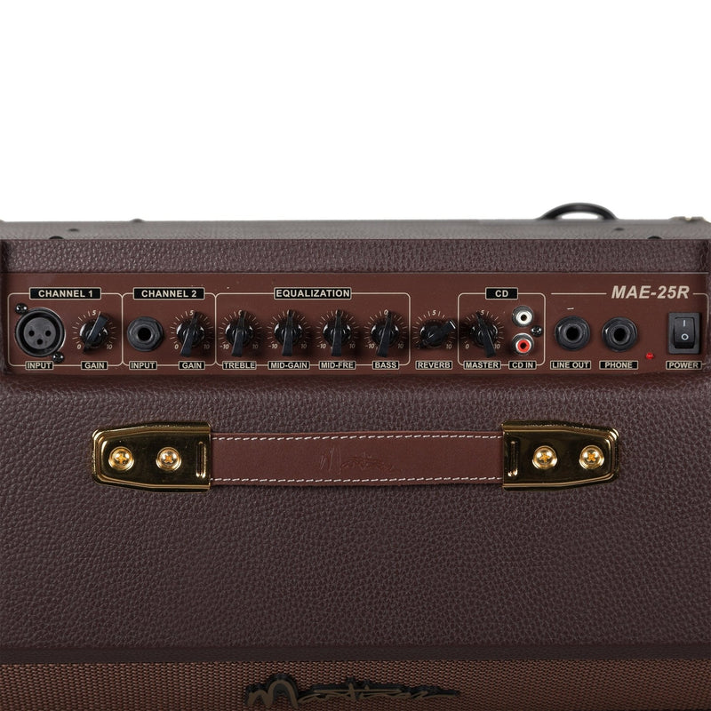 Martinez Retro-Style 25 Watt Acoustic Guitar Amplifier with Reverb (Brown Vinyl)