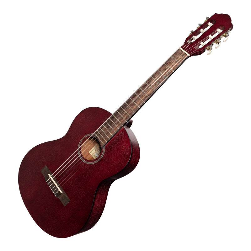 Martinez 'Slim Jim' 3/4 Size Student Classical Guitar Pack with Built In Tuner (Red)