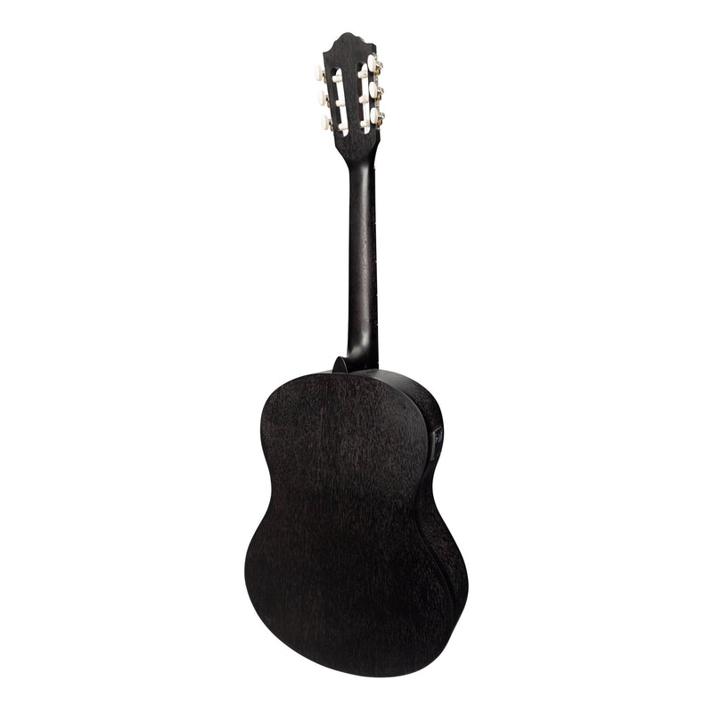 Martinez 'Slim Jim' Full Size Student Classical Guitar Pack with Built In Tuner (Black)