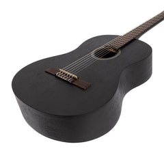 Martinez 'Slim Jim' Full Size Student Classical Guitar Pack with Built In Tuner (Black)