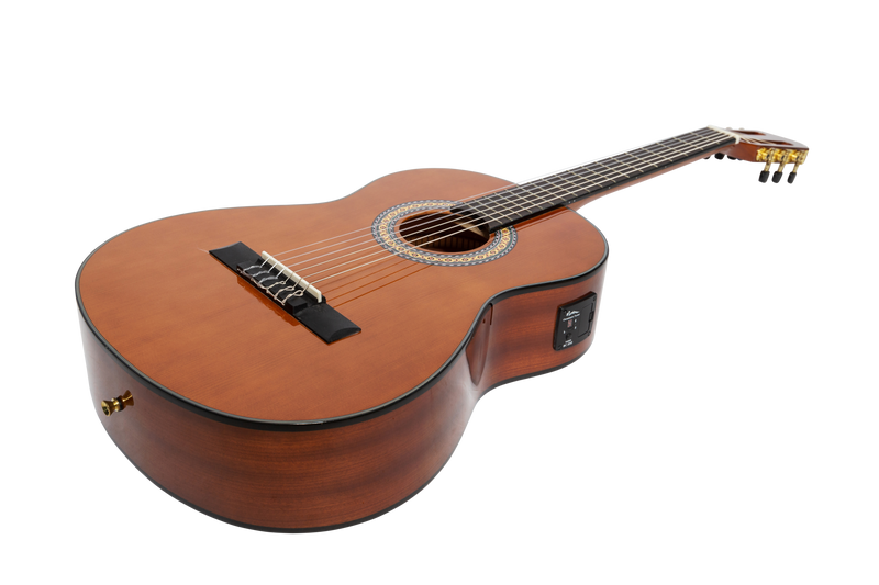Martinez 'Slim Jim' G-Series Left Handed 3/4 Size Classical Guitar with Built-in Tuner (Natural-Gloss)