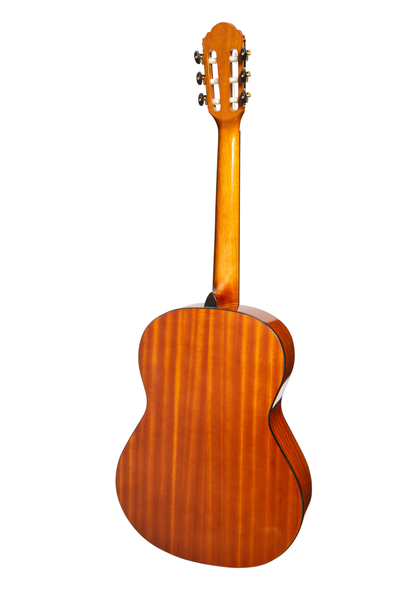 Martinez 'Slim Jim' G-Series Left Handed Full Size Student Classical Guitar Pack with Built In Tuner (Natural-Gloss)