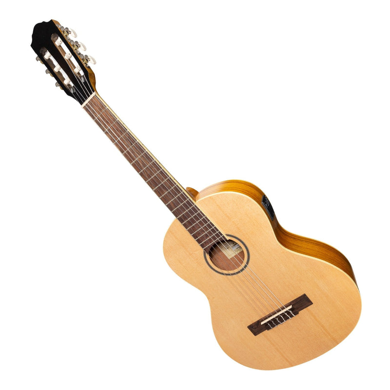 Martinez 'Slim Jim' Left Handed 3/4 Size Student Classical Guitar Pack with Built In Tuner (Spruce/Koa)