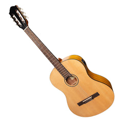 Martinez 'Slim Jim' Left Handed Full Size Student Classical Guitar Pack with Built In Tuner (Spruce/Koa)