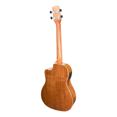 Martinez 'Southern Belle 8 Series' Koa Solid Top Electric Cutaway Baritone Ukulele with Hard Case (Natural Gloss)