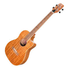 Martinez 'Southern Belle 8 Series' Koa Solid Top Electric Cutaway Baritone Ukulele with Hard Case (Natural Gloss)