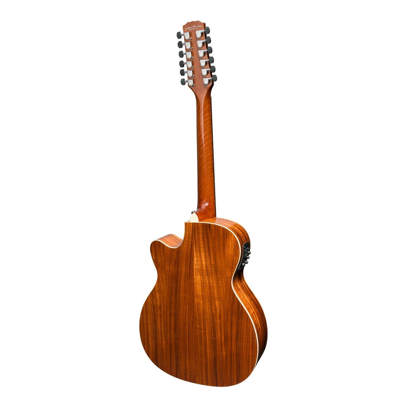 Martinez 'Southern Star Series' Koa Solid Top 12-String Acoustic-Electric Small Body Cutaway Guitar (Natural Gloss)