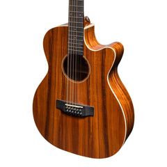 Martinez 'Southern Star Series' Koa Solid Top 12-String Acoustic-Electric Small Body Cutaway Guitar (Natural Gloss)