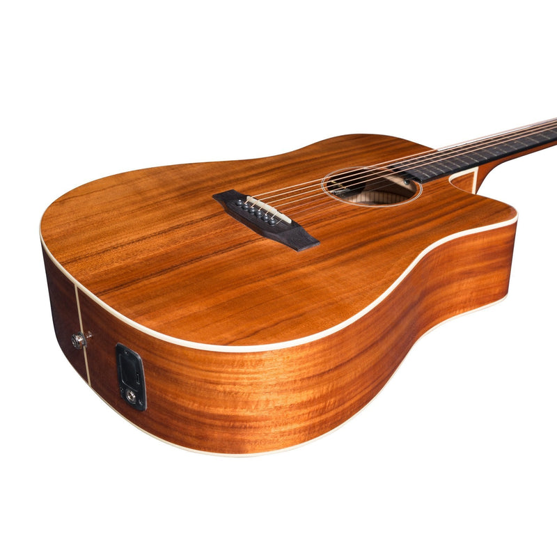 Martinez 'Southern Star Series' Koa Solid Top Acoustic-Electric Dreadnought Cutaway Guitar (Natural Gloss)