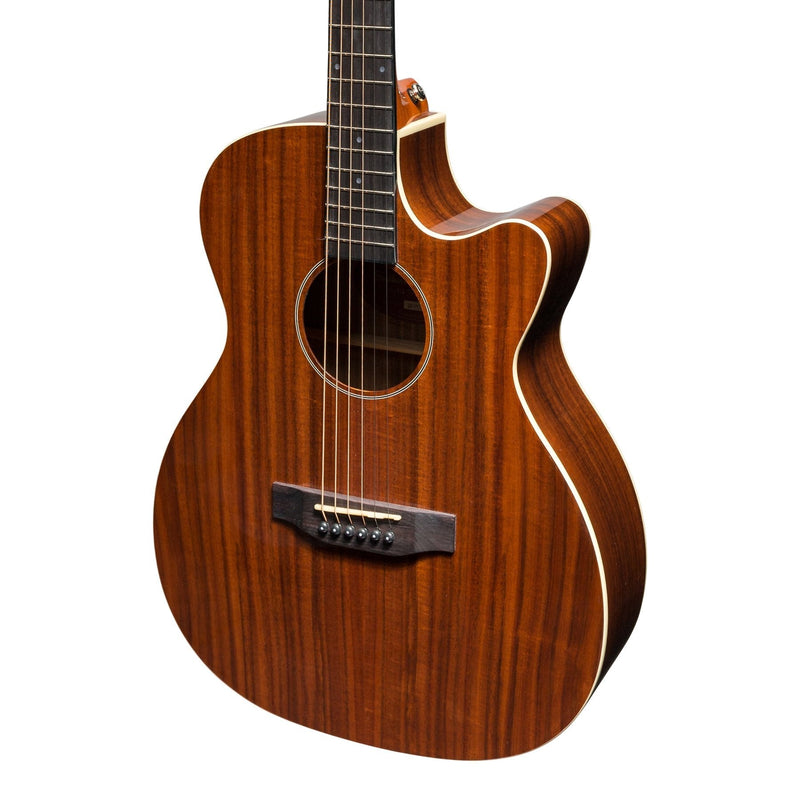 Martinez 'Southern Star Series' Koa Solid Top Acoustic-Electric Small Body Cutaway Guitar (Natural Gloss)