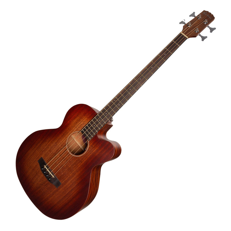 Martinez 'Southern Star Series' Mahogany Solid Top Acoustic-Electric Cutaway Bass Guitar (Satin Sunburst)