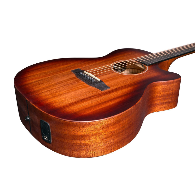 Martinez 'Southern Star Series' Mahogany Solid Top Acoustic-Electric Small Body Cutaway Guitar (Satin Sunburst)