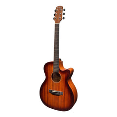 Martinez 'Southern Star Series' Mahogany Solid Top Acoustic-Electric Small Body Cutaway Guitar (Satin Sunburst)