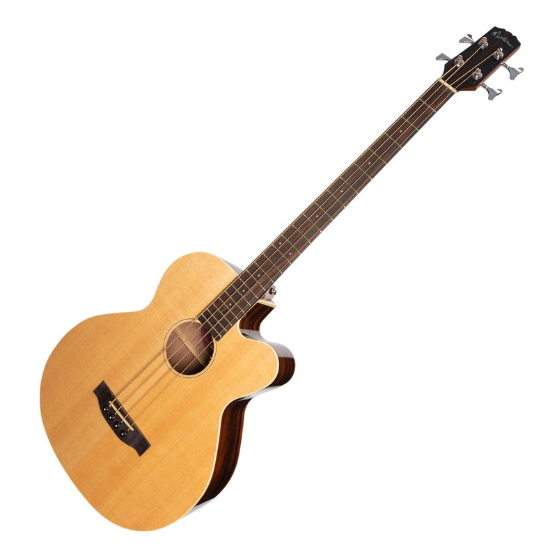 Martinez 'Southern Star Series' Spruce Solid Top Acoustic-Electric Cutaway Bass Guitar (Natural Gloss)