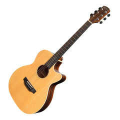 Martinez 'Southern Star Series' Spruce Solid Top Acoustic-Electric Small Body Cutaway Guitar (Natural Gloss)