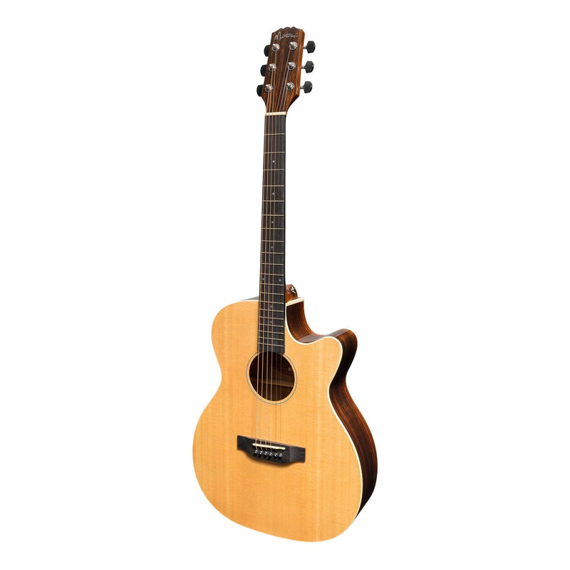 Martinez 'Southern Star Series' Spruce Solid Top Acoustic-Electric Small Body Cutaway Guitar (Natural Gloss)