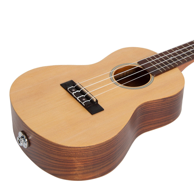 Mojo 'SZ40 Series' Spruce Top and Rosewood Back & Sides Electric Concert Ukulele (Natural Satin)