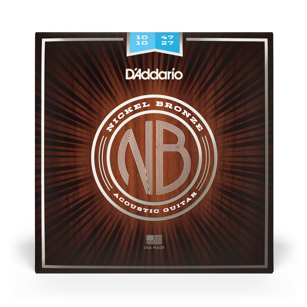 D'Addario NB1047-12 Nickel Bronze Acoustic Guitar Strings, 12-String, Light 10-47