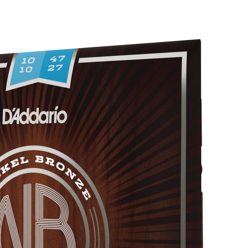 D'Addario NB1047-12 Nickel Bronze Acoustic Guitar Strings, 12-String, Light 10-47