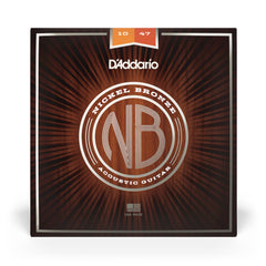 D'Addario NB1047 Nickel Bronze Acoustic Guitar Strings, Extra Light, 10-47