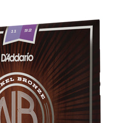 D'Addario NB1152 Nickel Bronze Acoustic Guitar Strings, Custom Light, 11-52