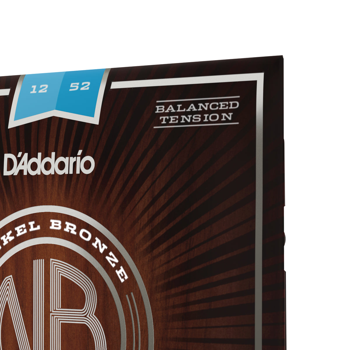 D'Addario NB1252BT Nickel Bronze Acoustic Guitar Strings, Balanced Tension Light, 12-52