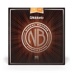 D'Addario NB1256 Nickel Bronze Acoustic Guitar Strings, Light Top / Med Bottom, 12-56