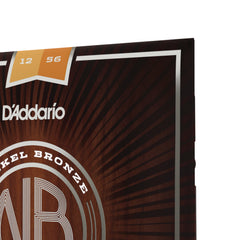 D'Addario NB1256 Nickel Bronze Acoustic Guitar Strings, Light Top / Med Bottom, 12-56